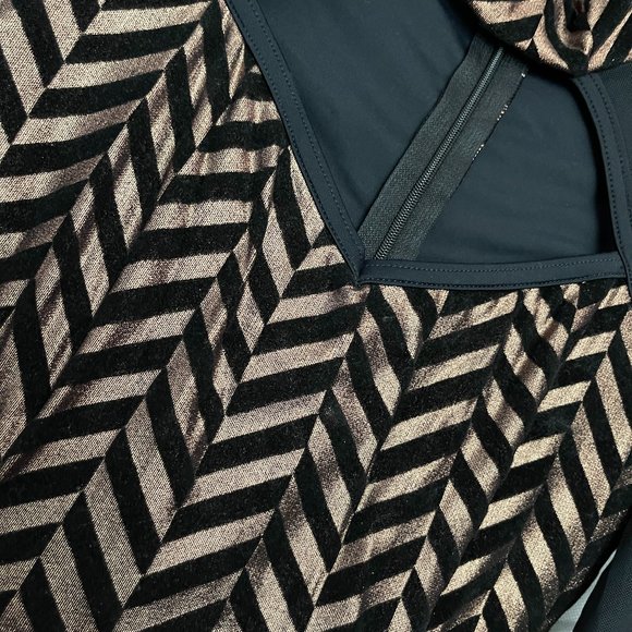 Balera Gold Chevron Velvet Leotard - Picture 2 of 4